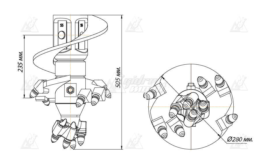 Бур шнековый (к) Delta SR5 (кат.IV - V), D-300, H-sq.75 картинка 636710