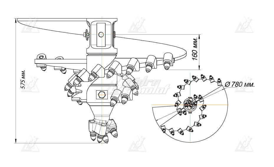 Бур шнековый (к) Delta SR5 (кат.IV - V), D-800, H-sq.75 картинка 636717