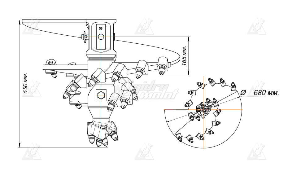 Бур шнековый (к) Delta SR5 (кат.IV - V), D-700, H-sq.75 картинка 636716